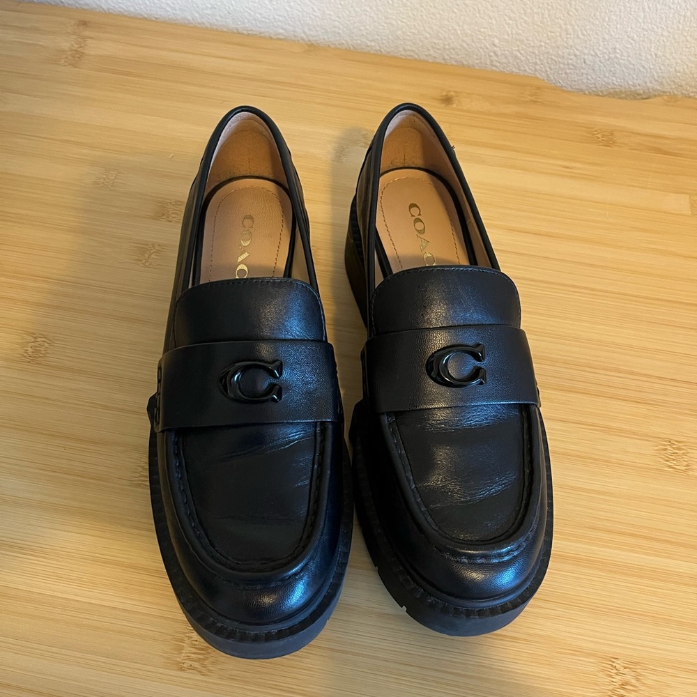 Coach Black Leather Loafers